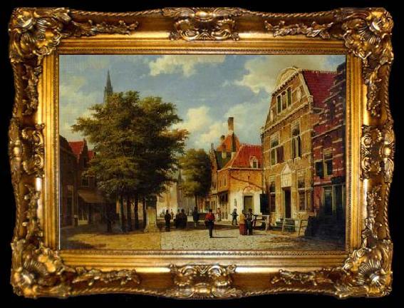 framed  unknow artist European city landscape, street landsacpe, construction, frontstore, building and architecture. 289, ta009-2